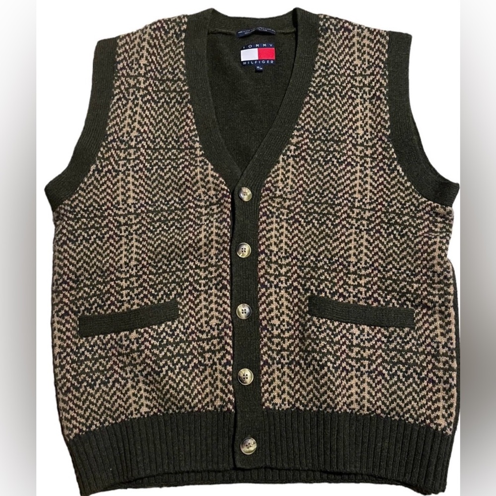 Vintage NWT Tommy Hillfigure lambs wool vest size l